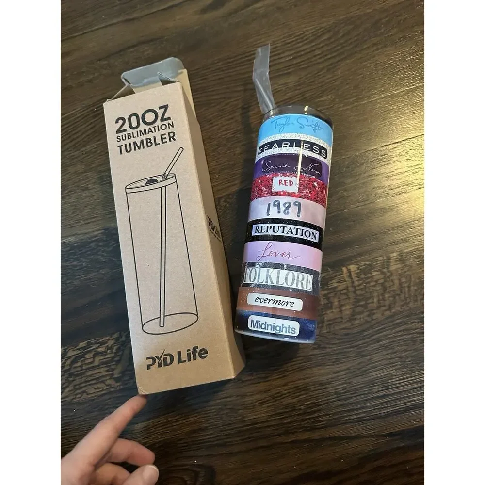 PMD Life 20 oz Plastic Tumbler 2-Piece w/ Slide Lock Lid & Straw Music